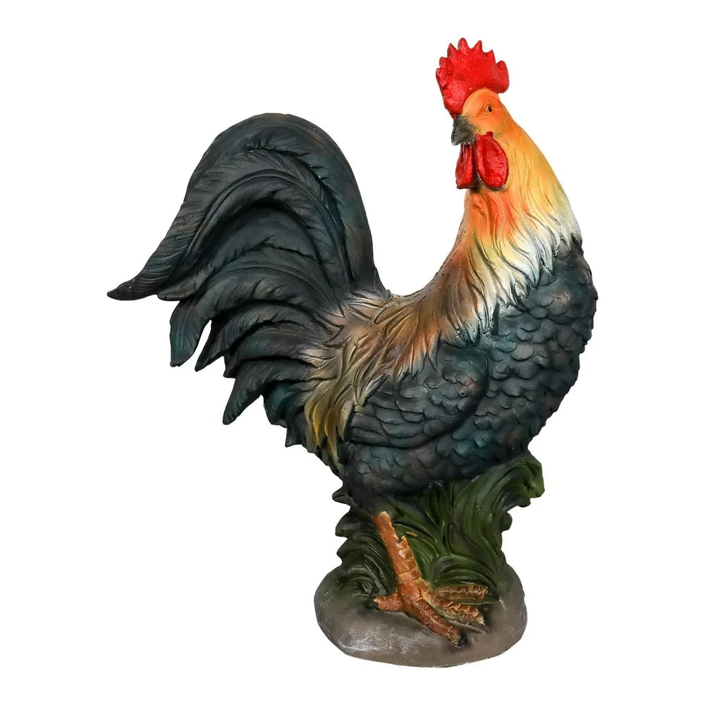 Concrete Rooster Statue for Garden Decor and Outdoor Aesthetics