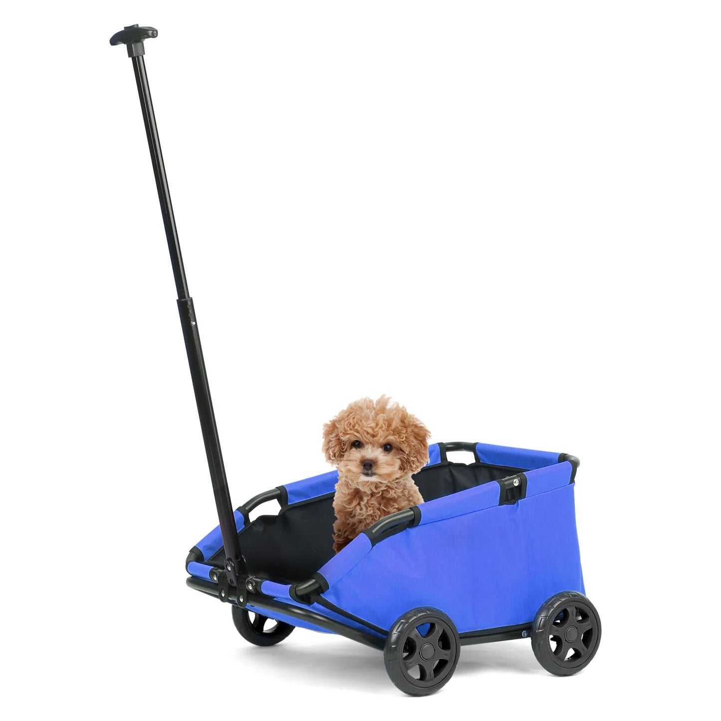 Lightweight Folding Pet Cart with 360 Degree Rotating Wheels