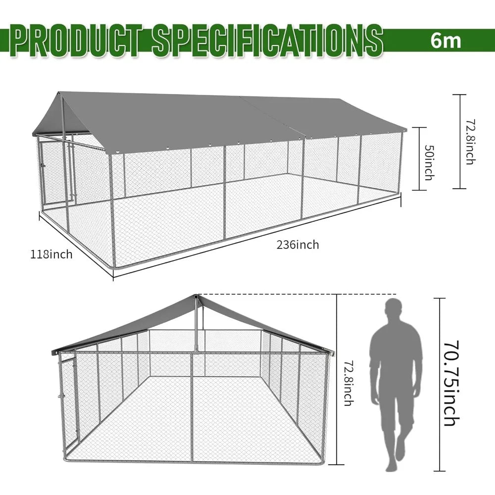 MKDKK Outdoor Heavy Duty Dog Playpen Kennel With Secure Lock