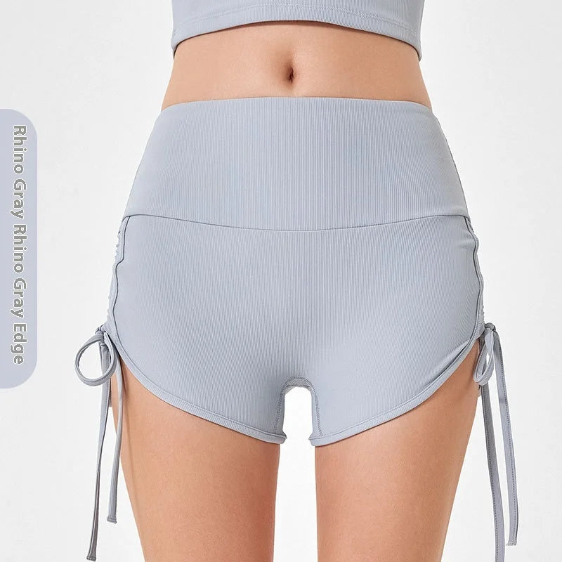 Women's High Elastic Yoga Shorts for Fitness and Running