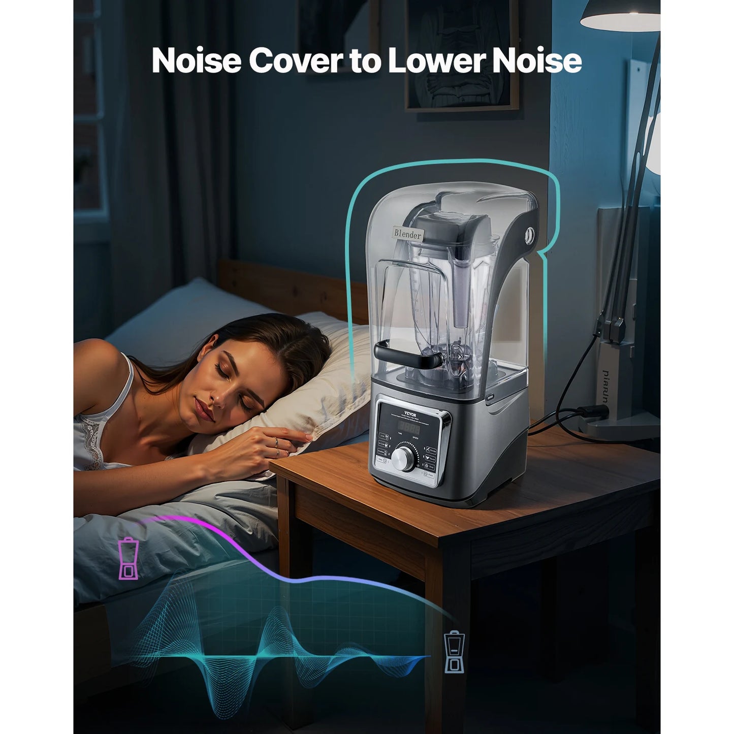 VEVOR Electric Blender 1400W Smoothies For Food Processing