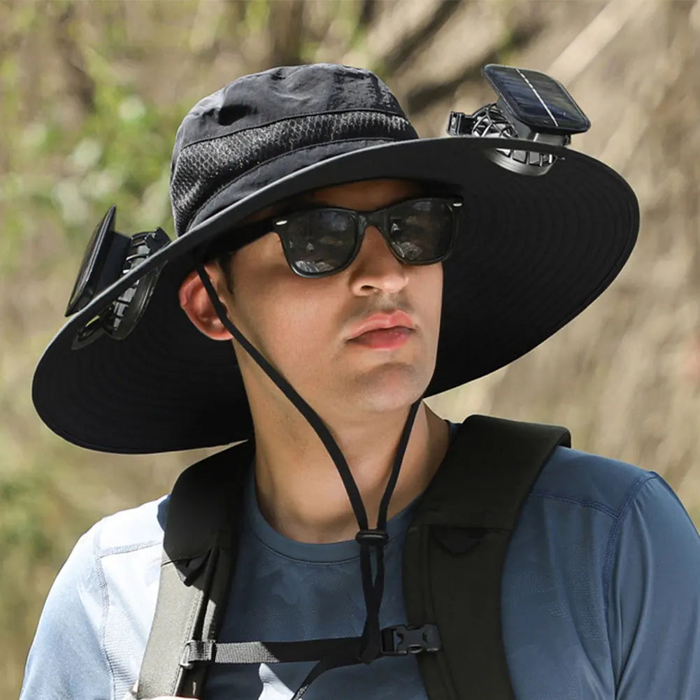 Alloet Solar Fan Hat For Outdoor Fishing And Camping