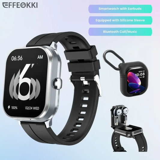 Smart Watch With Ear Buds Wireless Fitness Music Control