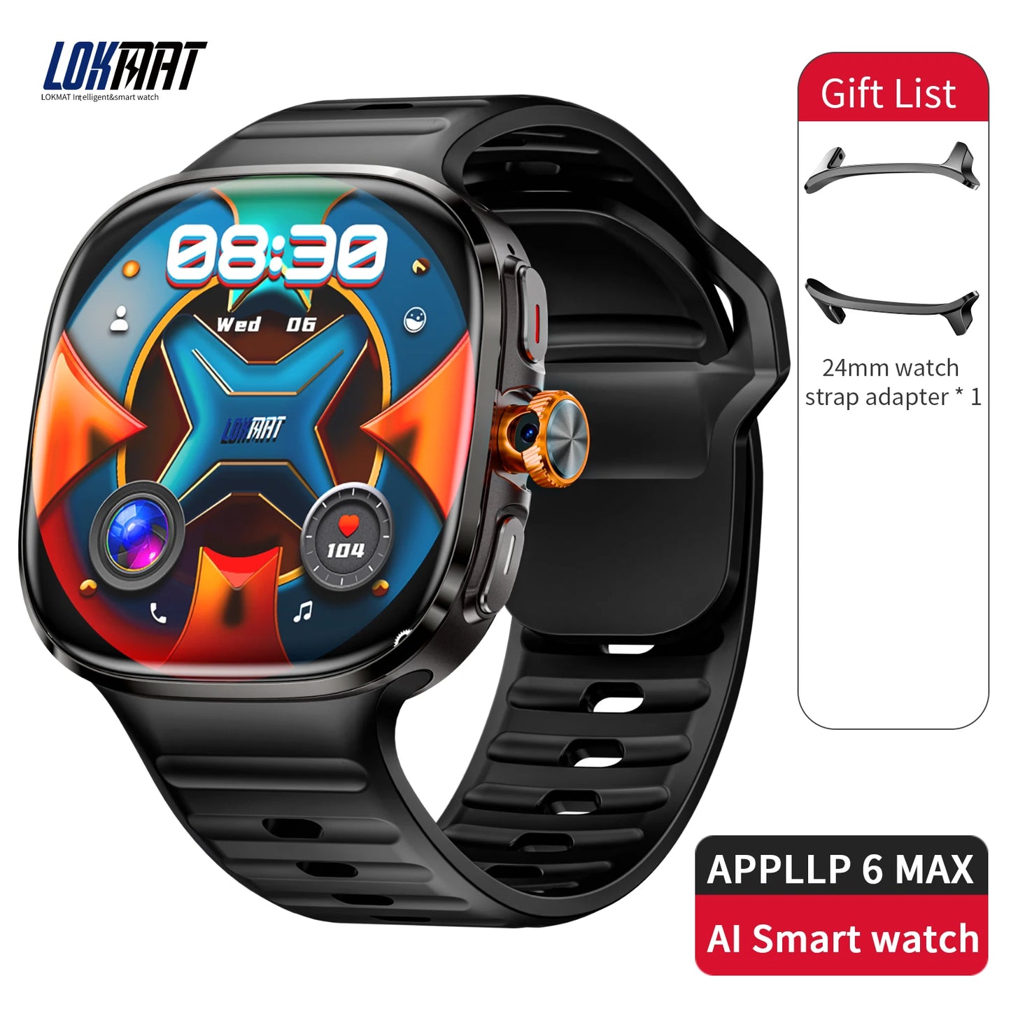 LOKMAT Appllp 6 Max Android Smartwatch With AMOLED Screen