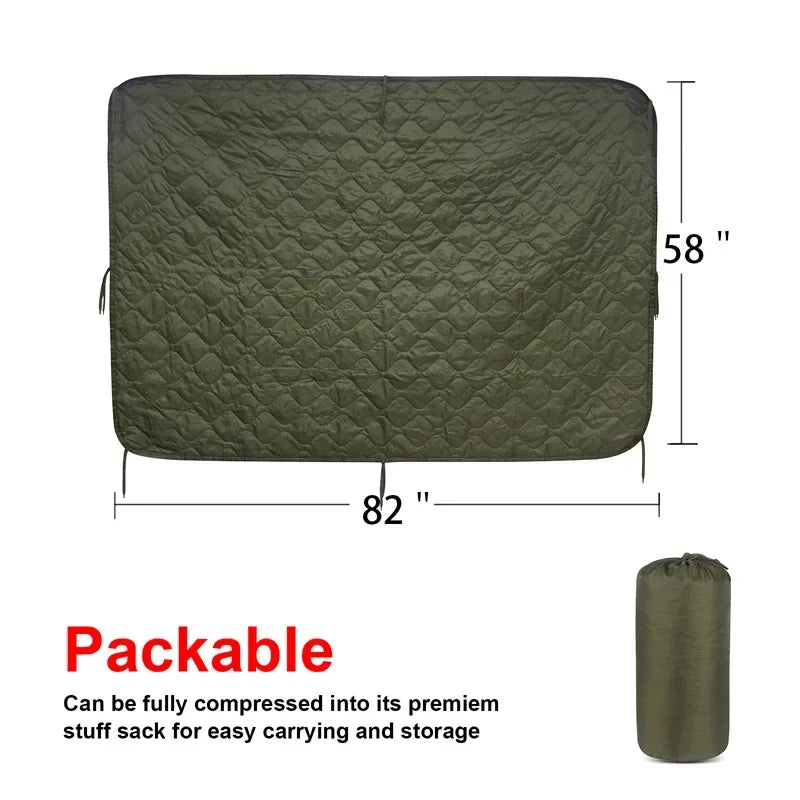 Tactical Camouflage Poncho Liner Blanket for Outdoor Adventures