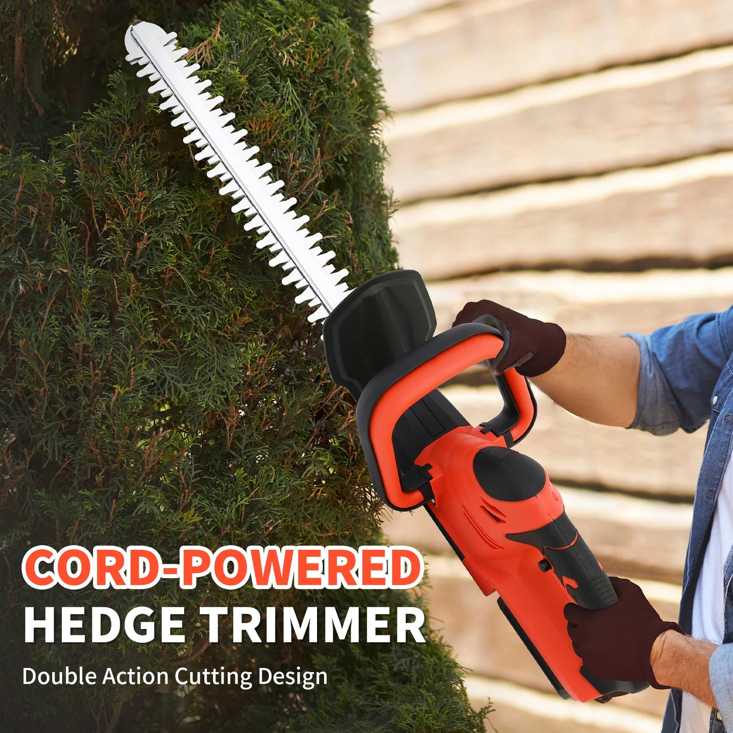 Cordless Electric Hedge Trimmer with Battery Charger for Gardening