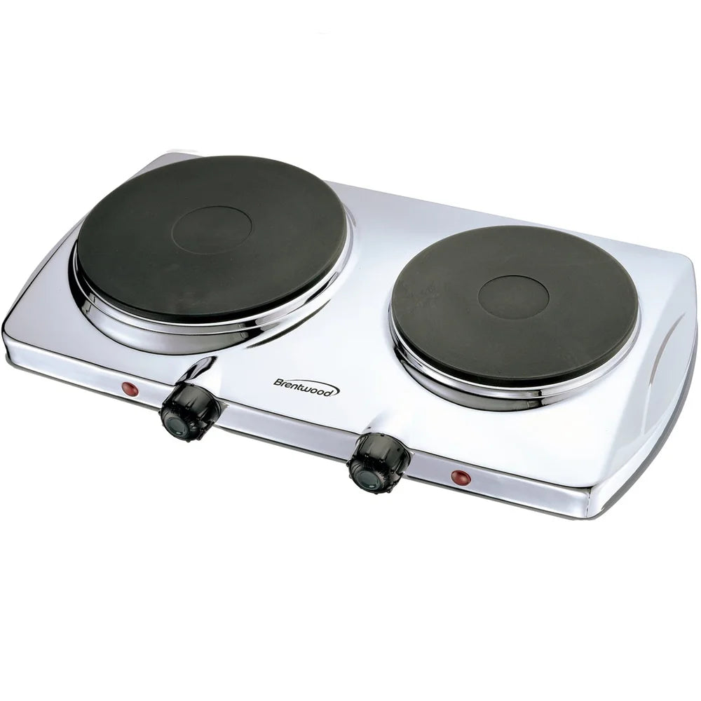 XMSJ Electric Dual Burner Hot Plate 1440W Temp Control