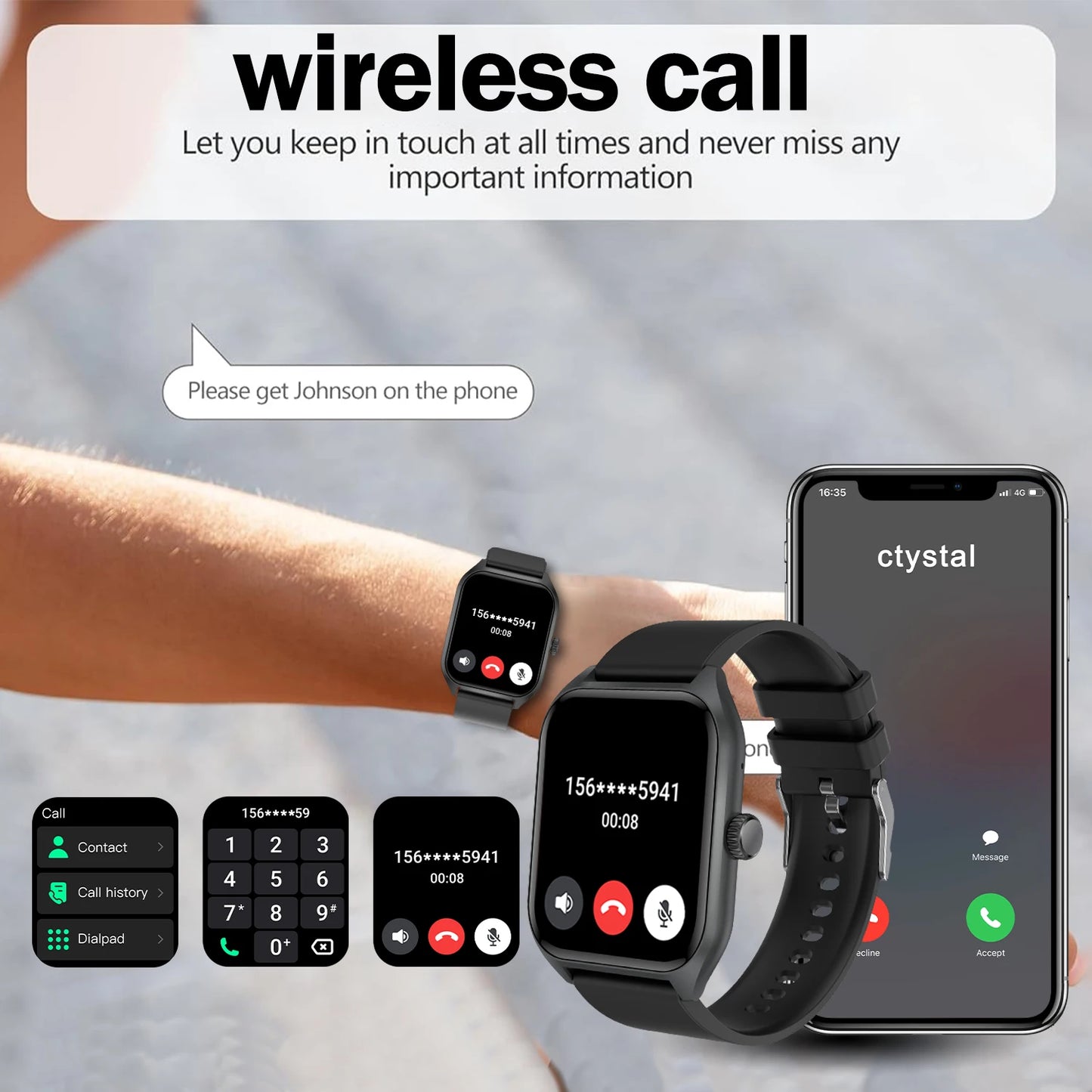 LIVLOVCP AI Voice Assistant Smart Watch Heart Rate Monitor