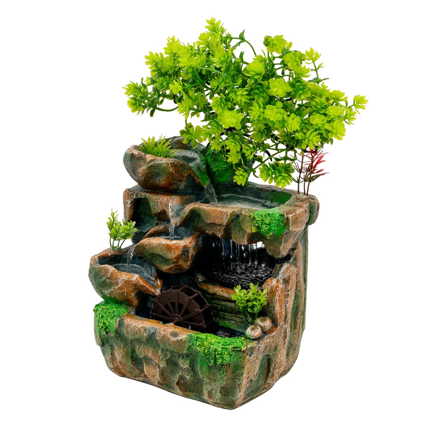 Tabletop Resin Fountain Ornament With LED Light Decor