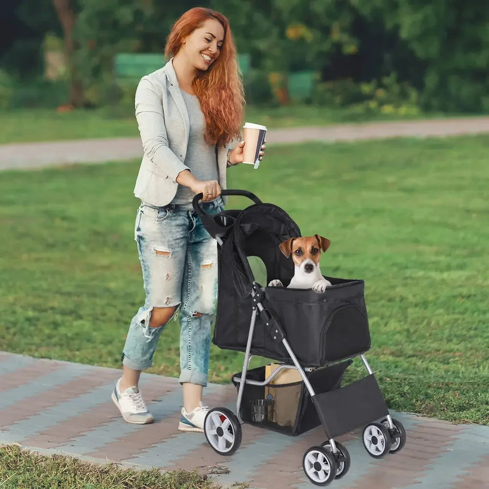 Dog Stroller Pet Travel Carriage Safe and Comfortable Ride