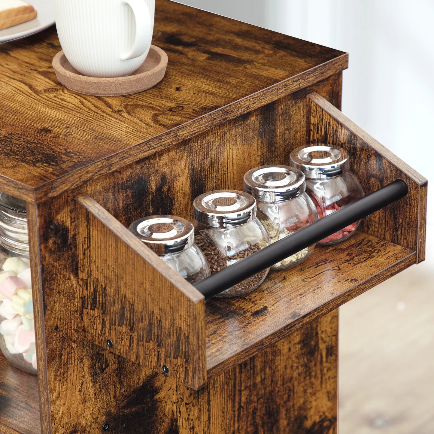 HOOBRO Kitchen Island Storage Cabinet With Drawer Cart