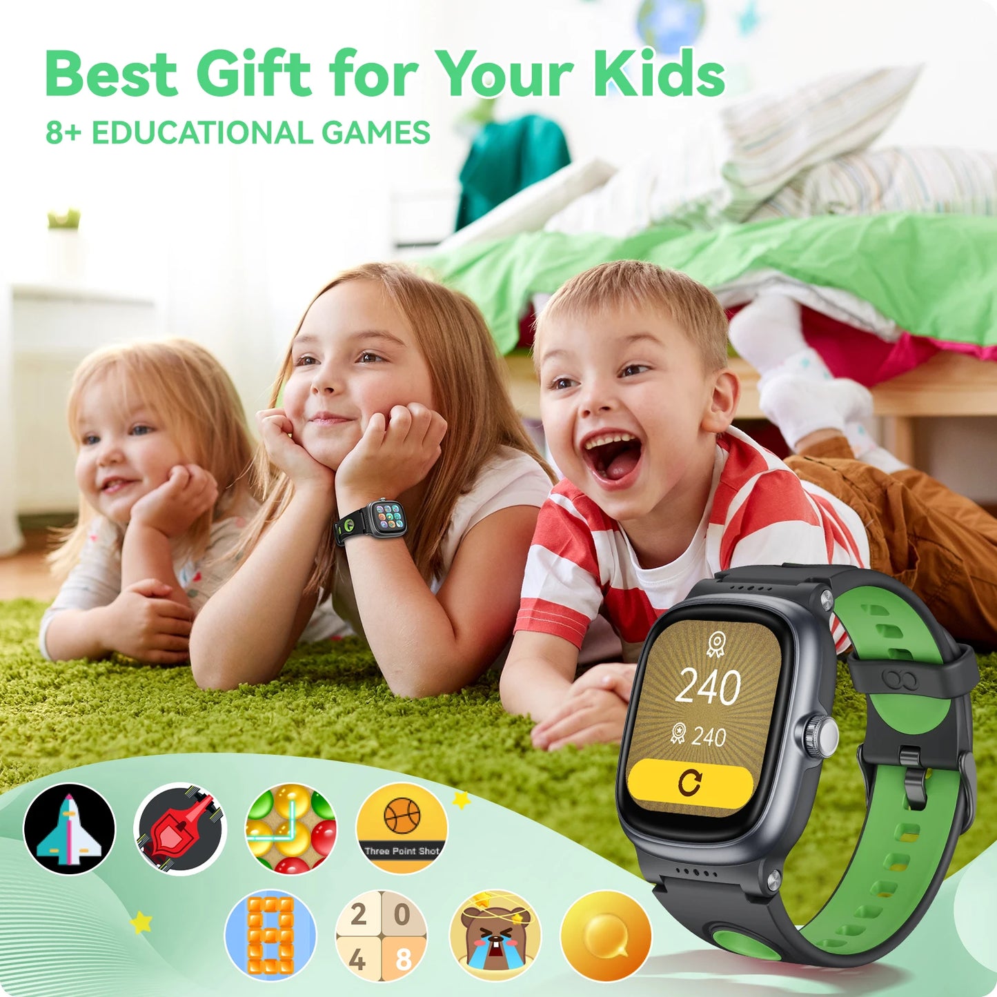 Kids Smart Watch with Heart Rate Monitor and Fun Games