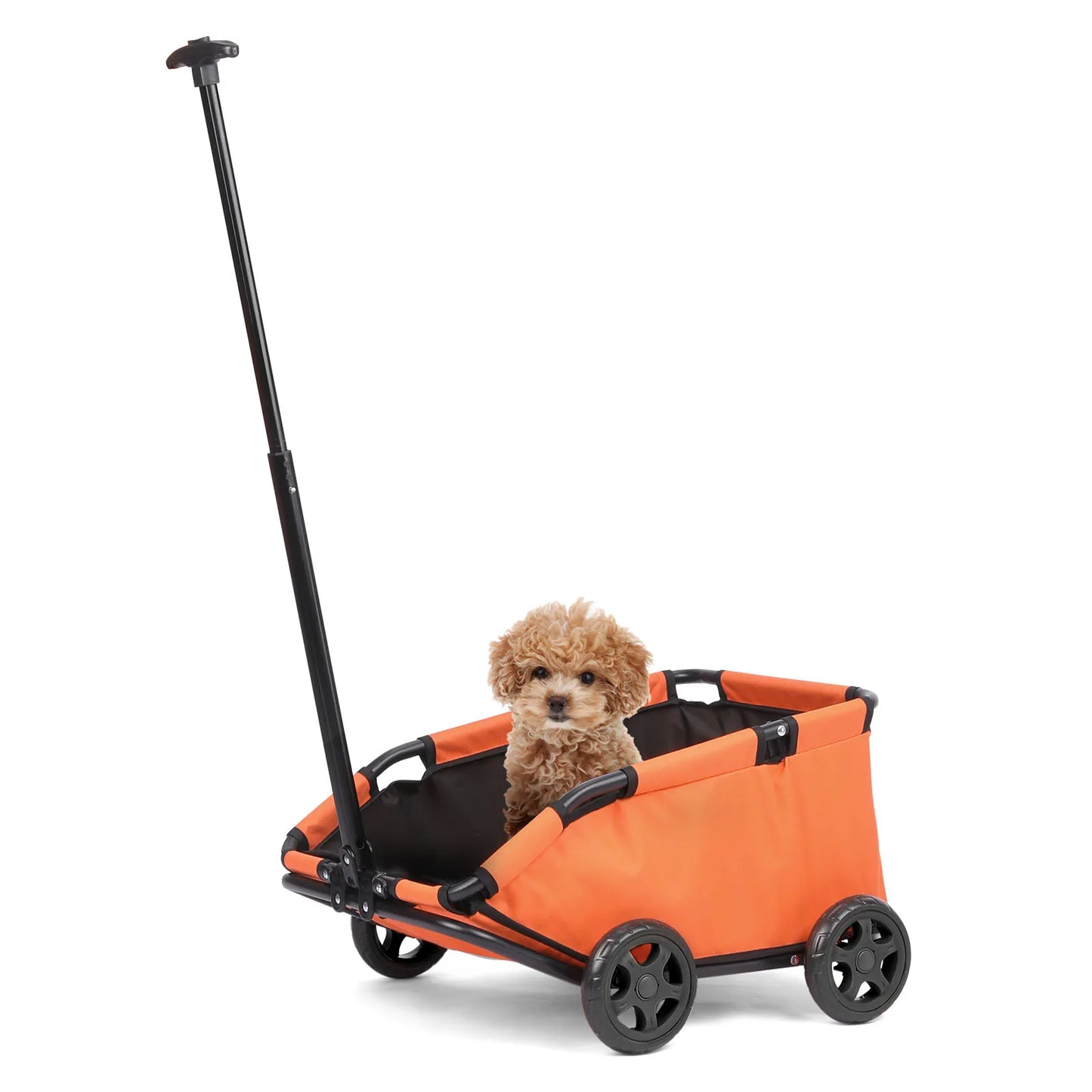 Lightweight Folding Pet Cart with 360 Degree Rotating Wheels