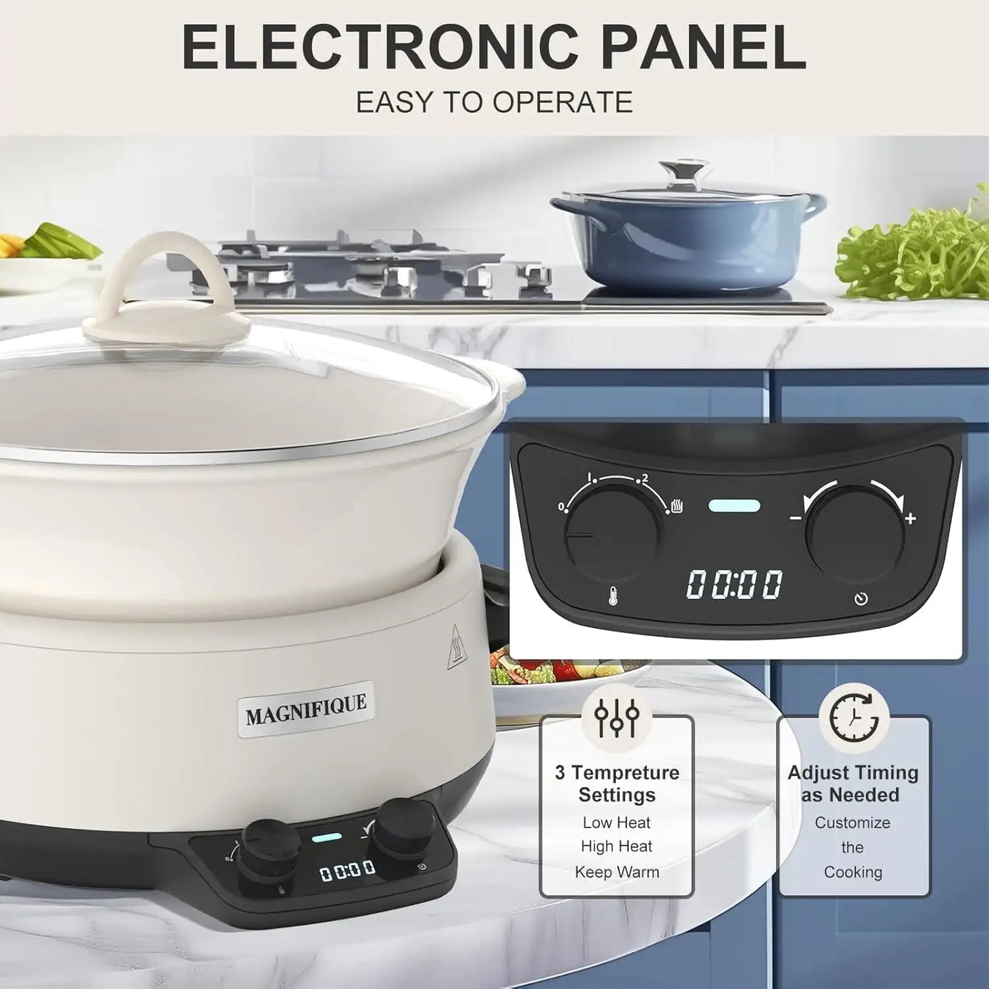 Iosn Programmable Slow Cooker With Auto Warm Setting