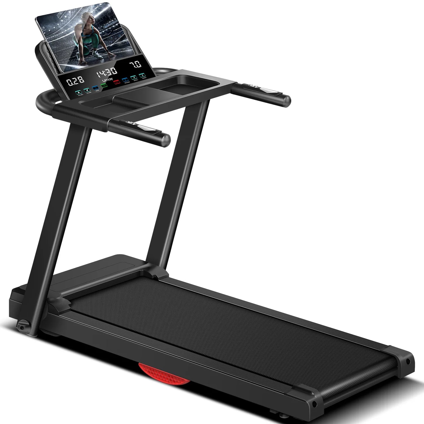 Driving Power Brushless Foldable Home Treadmill HR Monitor