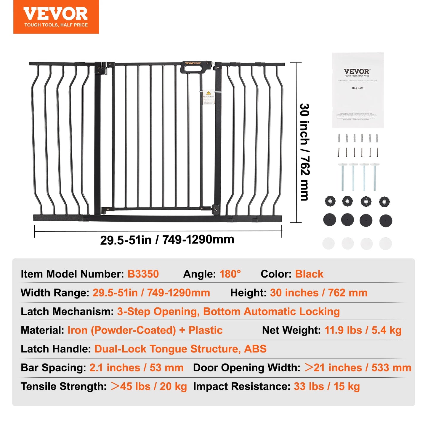 SucceBuy Baby Gate Walk Through Security Gate For Pets