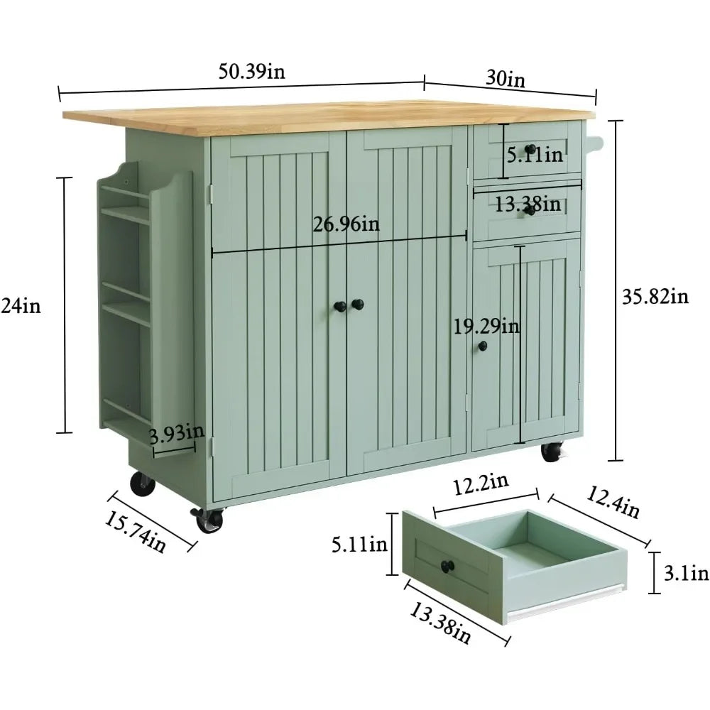 Angduo Rolling Kitchen Island With Storage For Home Bar
