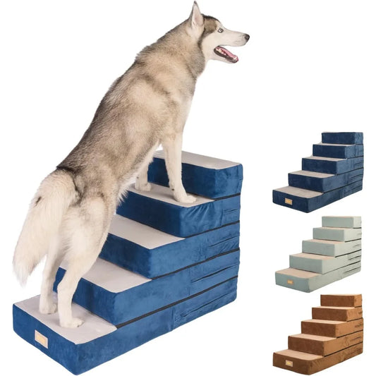 Color All In One Adjustable Dog Steps Ramp UltraPremium