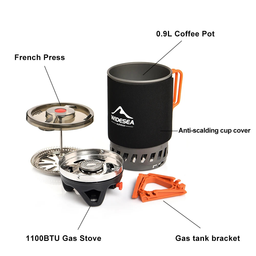 Widesea Propane Camping Stove With Heat Exchanger Cookware