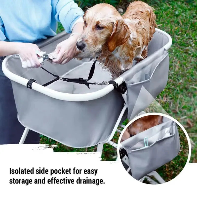 Dog Litter Elevated Foldable Dog Bath Tub Grooming Station