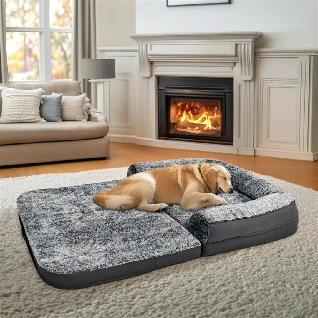 BINGOPAWCN Foldable Giant Dog Bed Calming Orthopedic