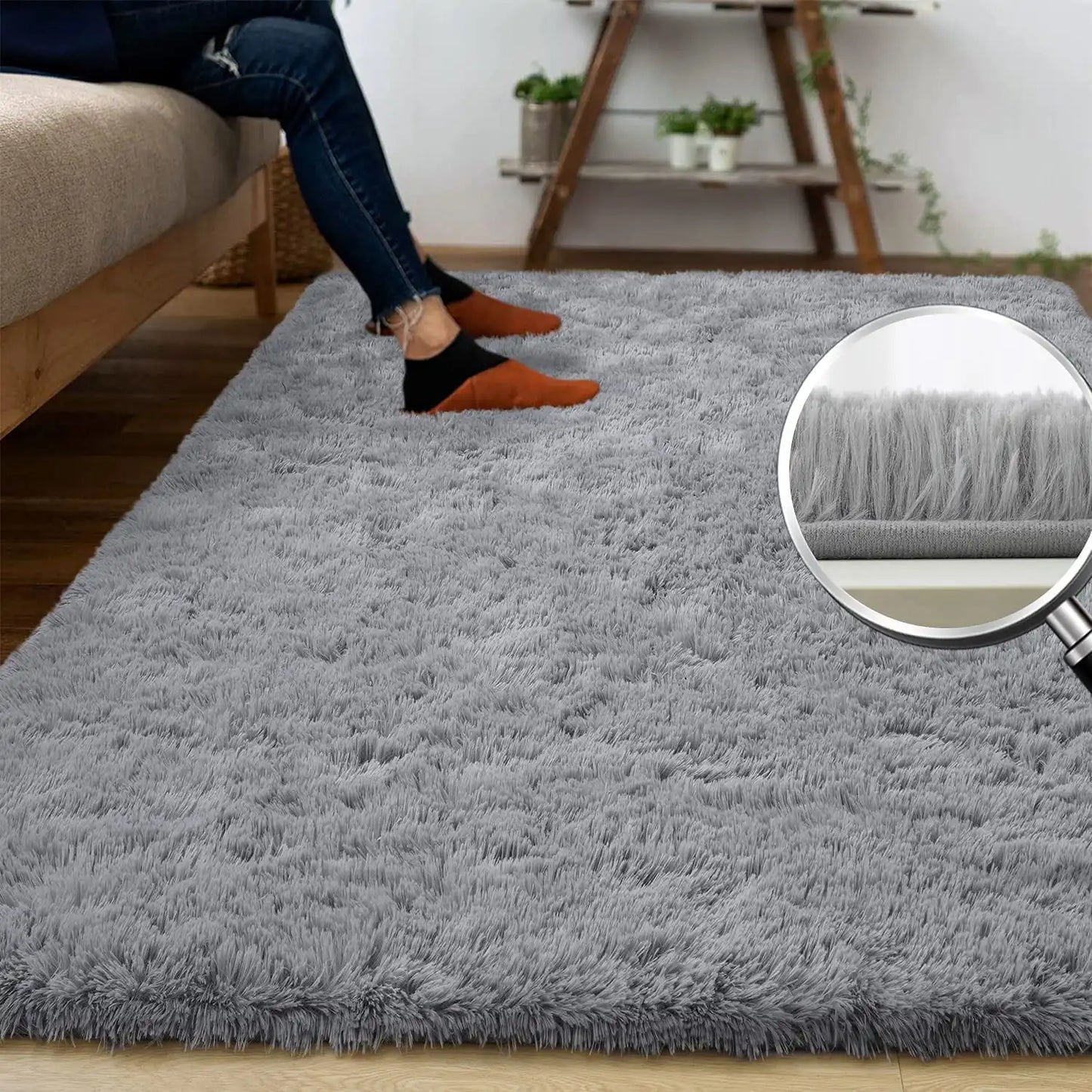 Fluffy Plush Indoor Area Rug for Living Room and Bedroom