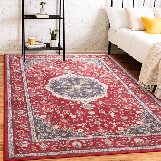 Modern Vintage Floral Area Rug for Home Decor