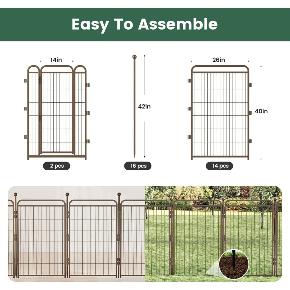 RBXCH Foldable Dog Playpen Indoor Outdoor Exercise Yard