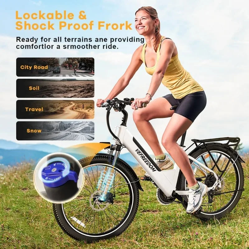 Peak Electric Mountain Bike with Removable Battery and 7-Speed Gear