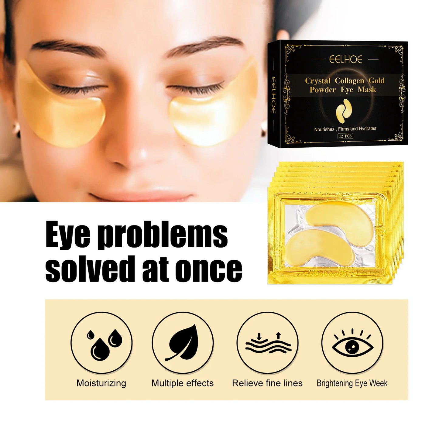 Eelhoe Gold Collagen Crystal Eye Mask Dark Circles Patches