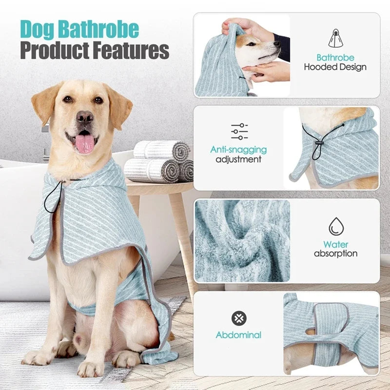 Pet Bathrobe Coat for Quick Drying and Comfort