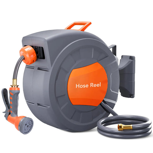 Retractable Garden Hose Reel with 9 Function Sprayer System