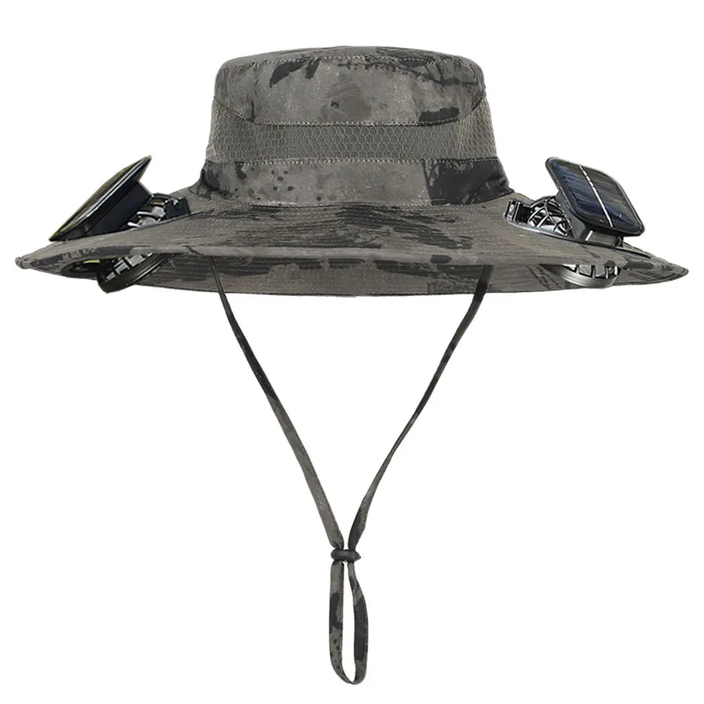 Alloet Dual Solar Fan Hat For Outdoor Fishing And Hiking