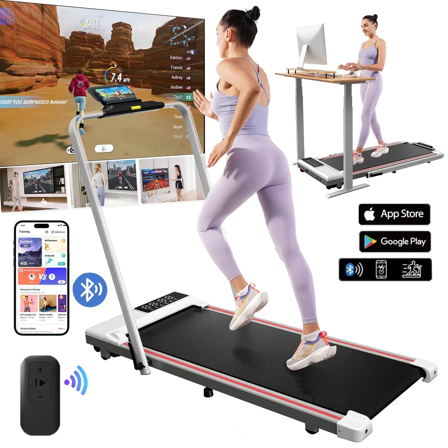 Driving Foldable Treadmill With App Remote Control
