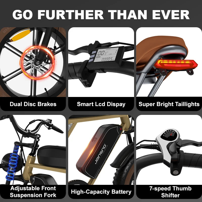 Jansno X70 Electric Mountain Bike with Dual Battery System