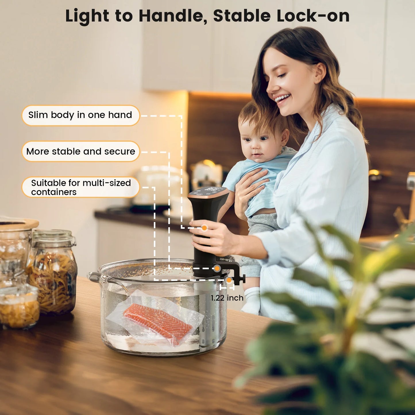 Blitzhome IPX7 Waterproof Slow Cooker WiFi App Control