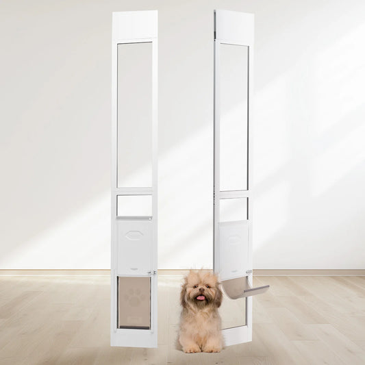 Dog Door Sliding Glass Pet Door Aluminum Frame Adjustable