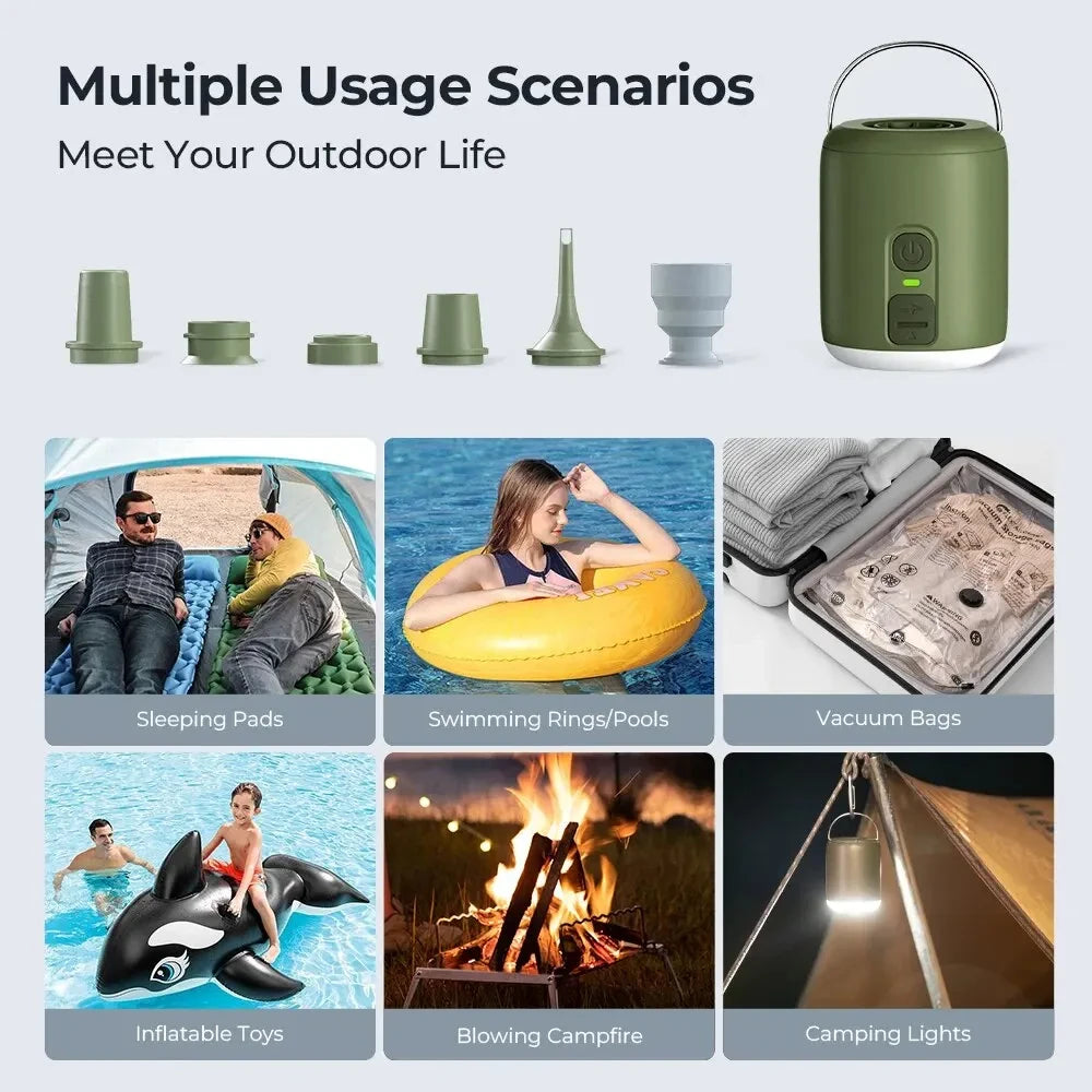 WestTune Portable Air Pump With Camping Lantern 4.5kPa