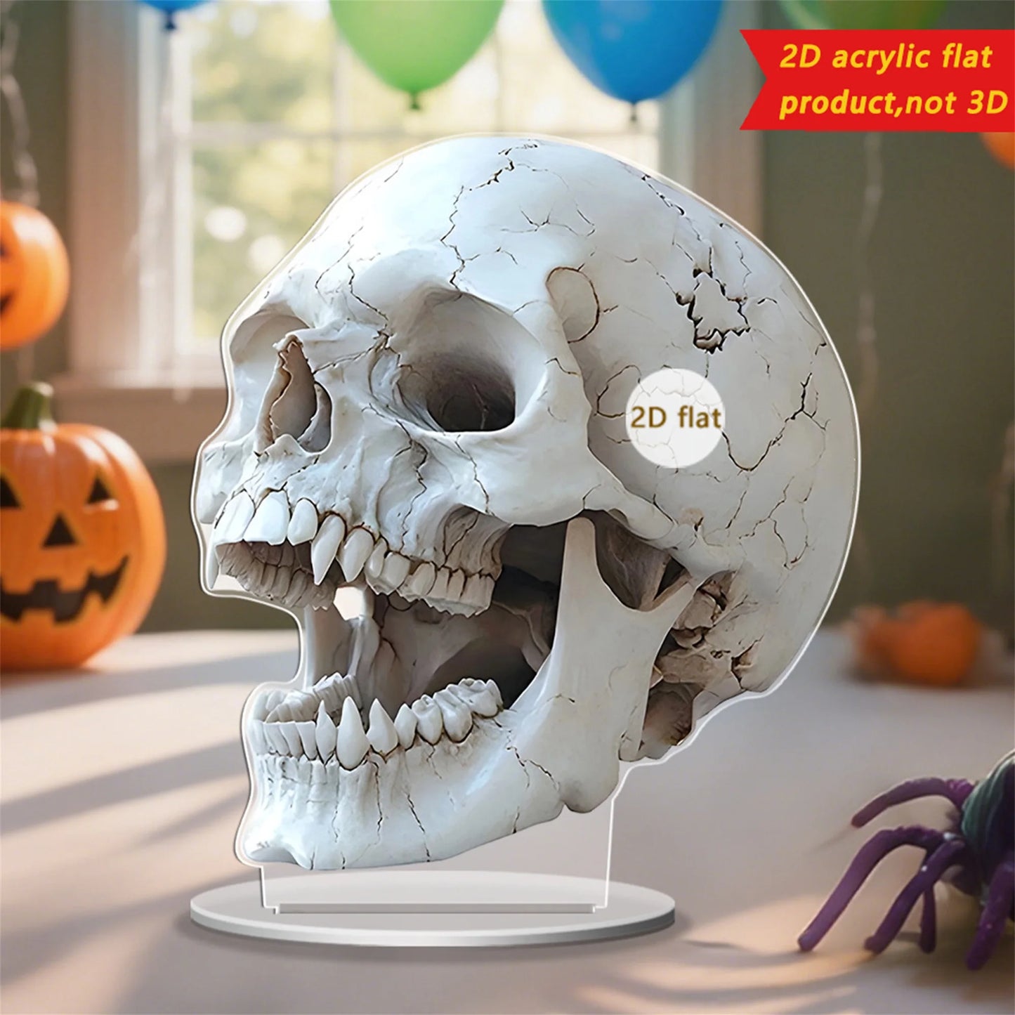 Guangdong Spooky Halloween Skull Acrylic Decor Set Of 3