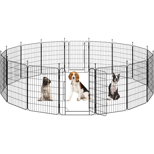 Dog Playpen Foldable Indoor Outdoor With Door 16 Panels