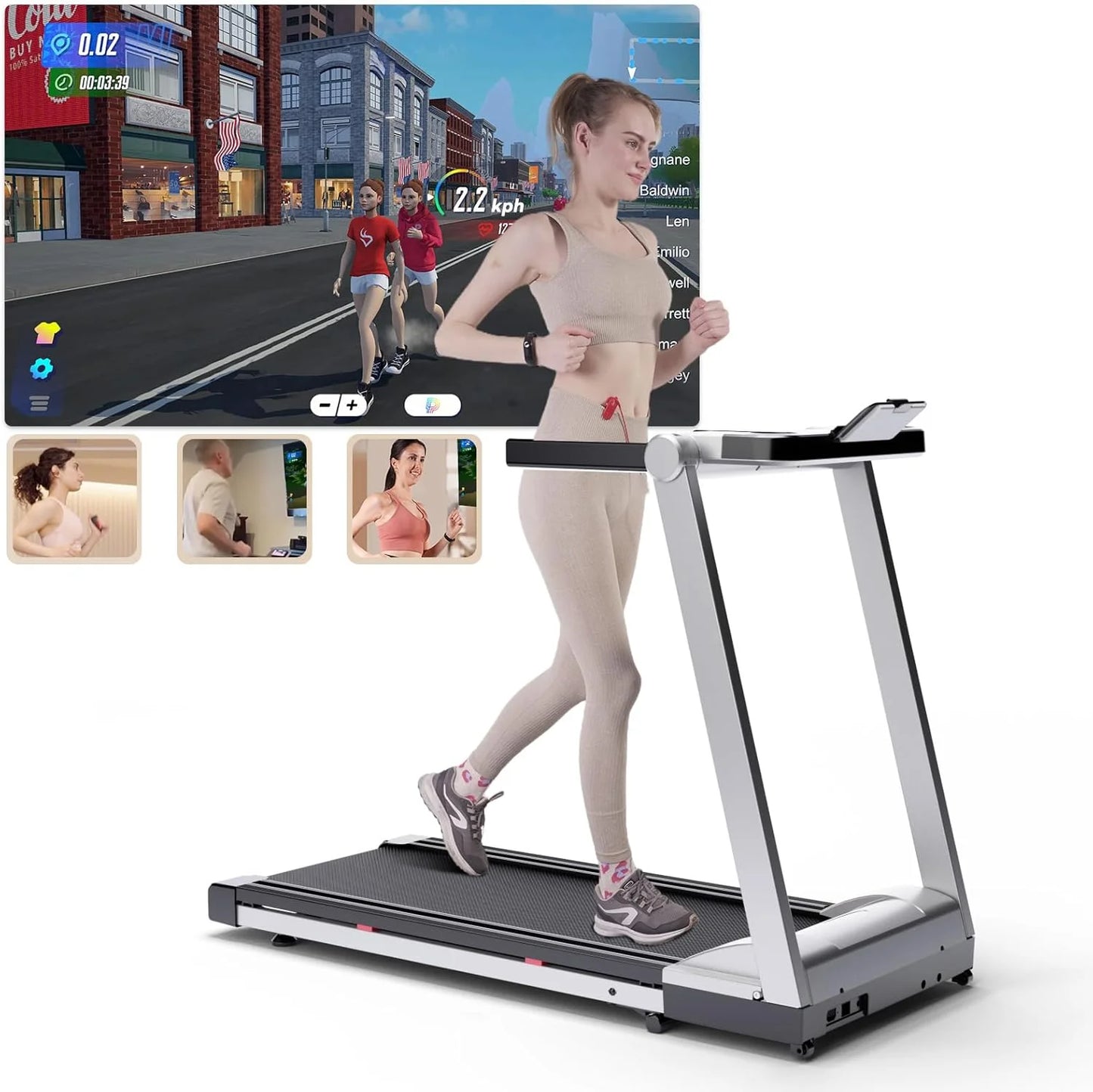 Driving Foldable Treadmill 3.5HP 350lbs Incline Six Percent