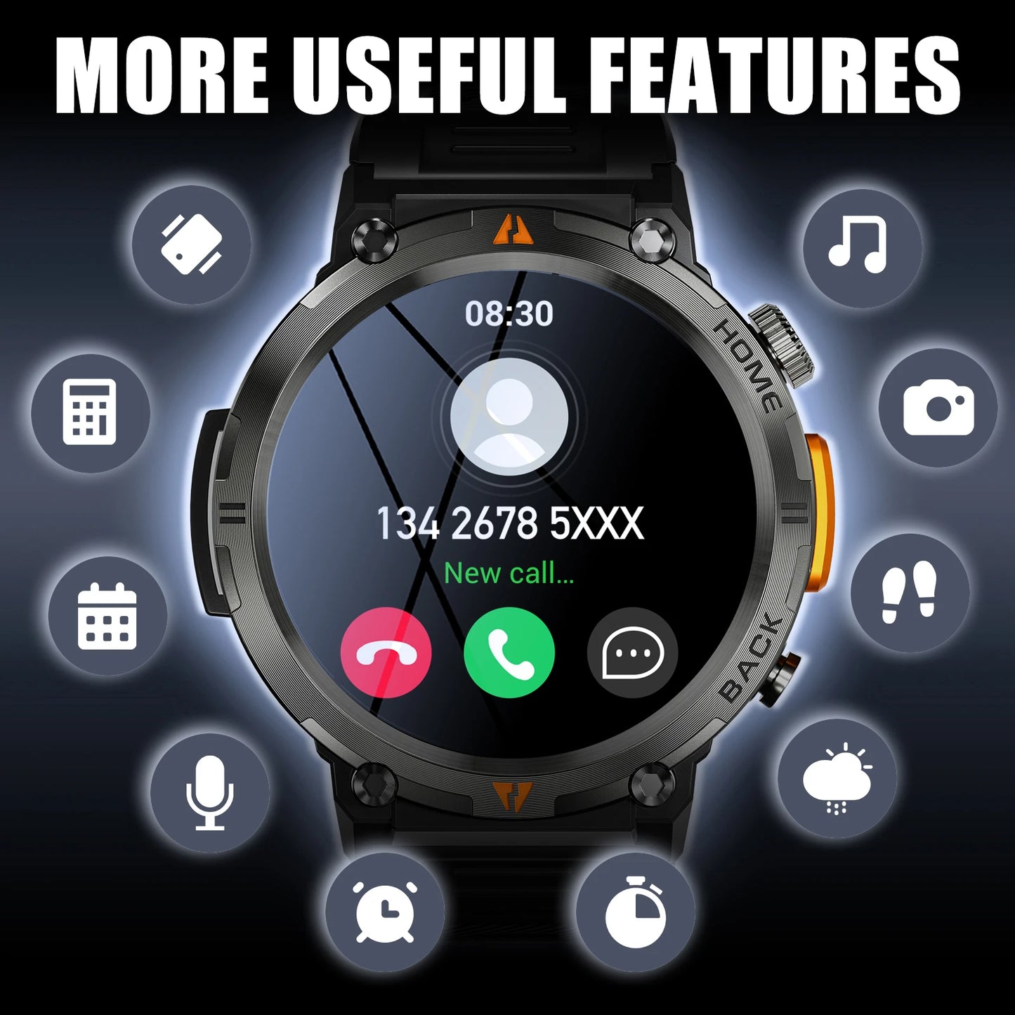 EIGIIS KE3 Bluetooth Smart Watch For Men Health Monitor