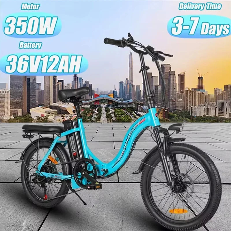 Folding Electric Bike with Removable Battery and 350W Motor
