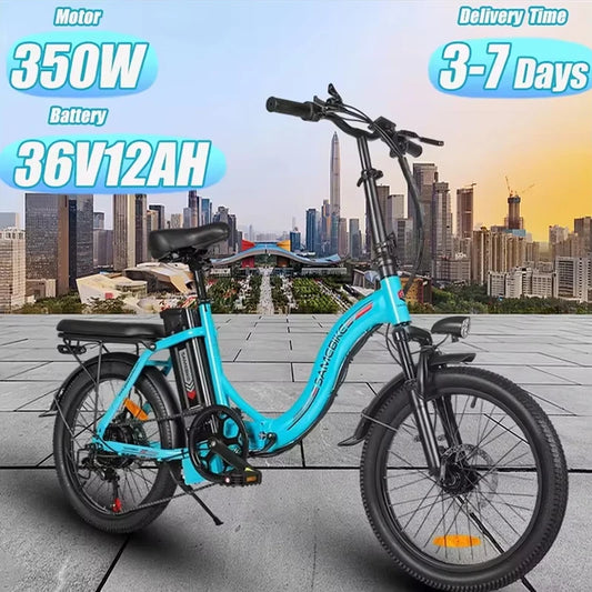 Folding Electric Bike with Removable Battery and 350W Motor