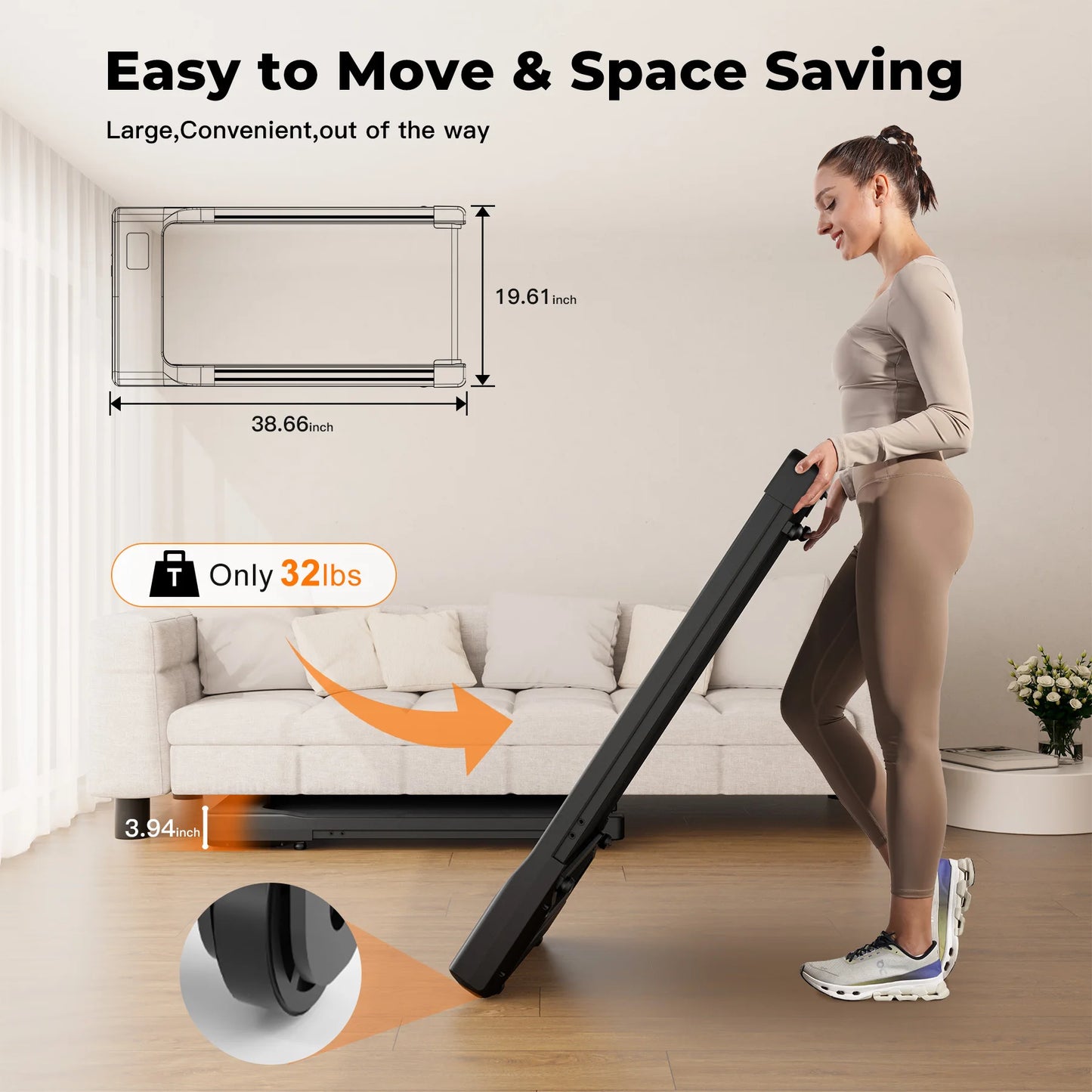 Superun Walking Pad Under Desk Treadmill 2 In 1 Home Office