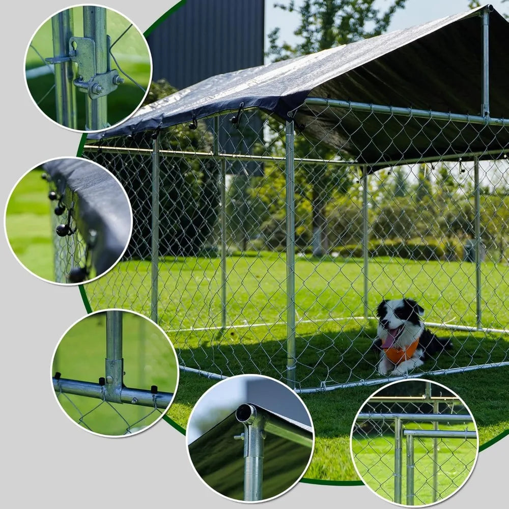 MKDKK Outdoor Heavy Duty Dog Playpen Kennel With Secure Lock