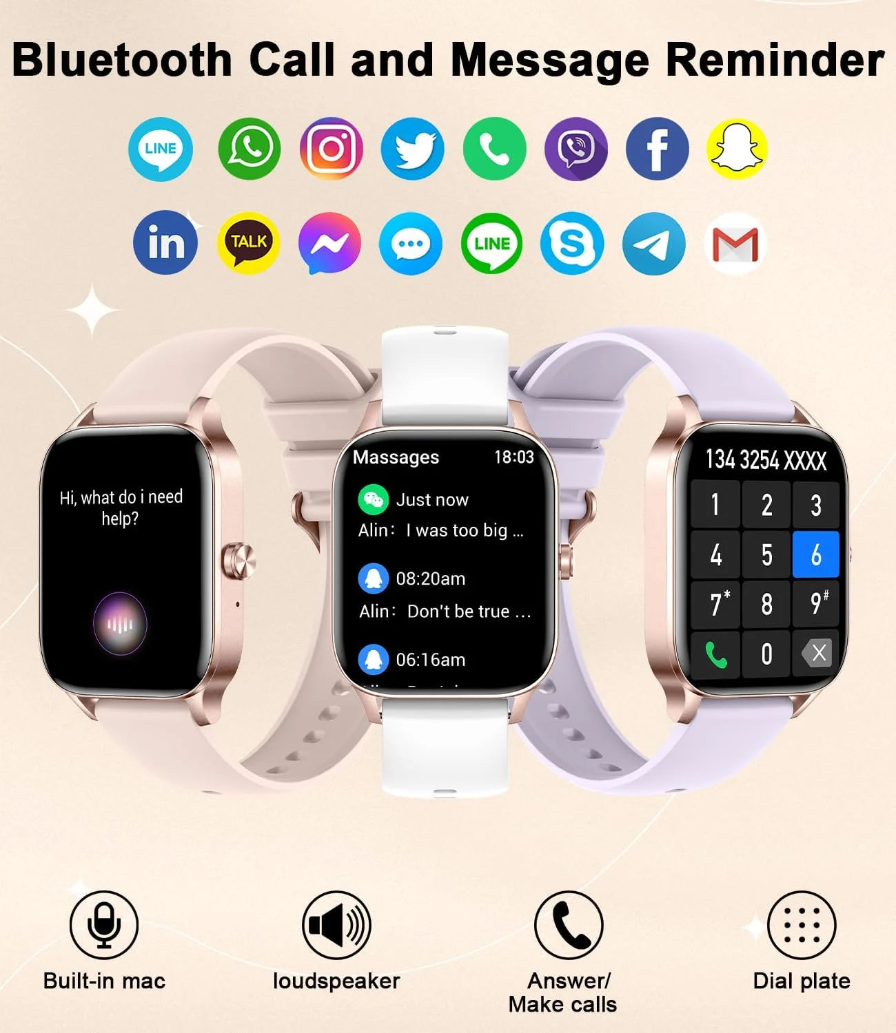 Smart Watch for Women with Fitness Tracker and Call Features
