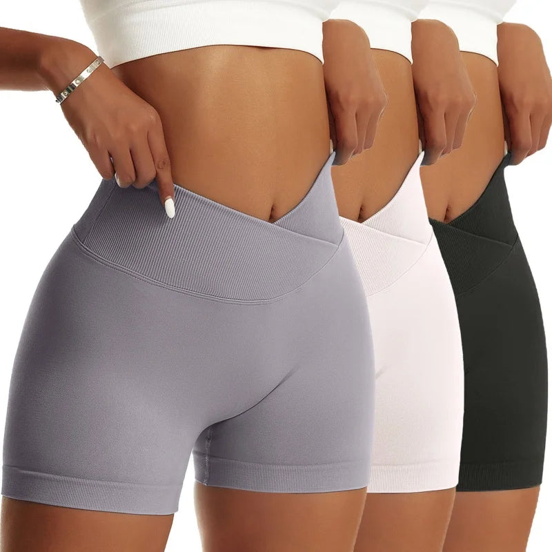 OVESPORTCN Women Yoga Shorts High Waist Breathable Fit