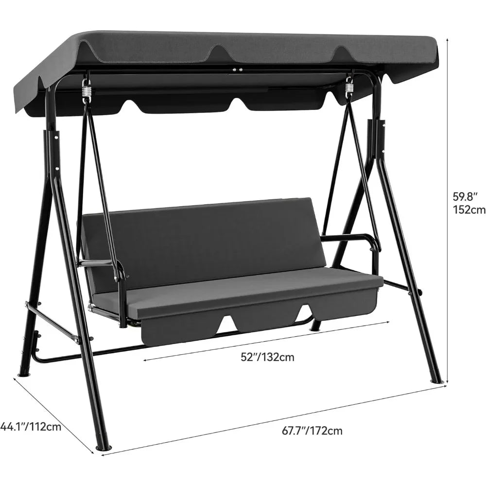 Patio Swing Bench with Adjustable Canopy by NoEnName