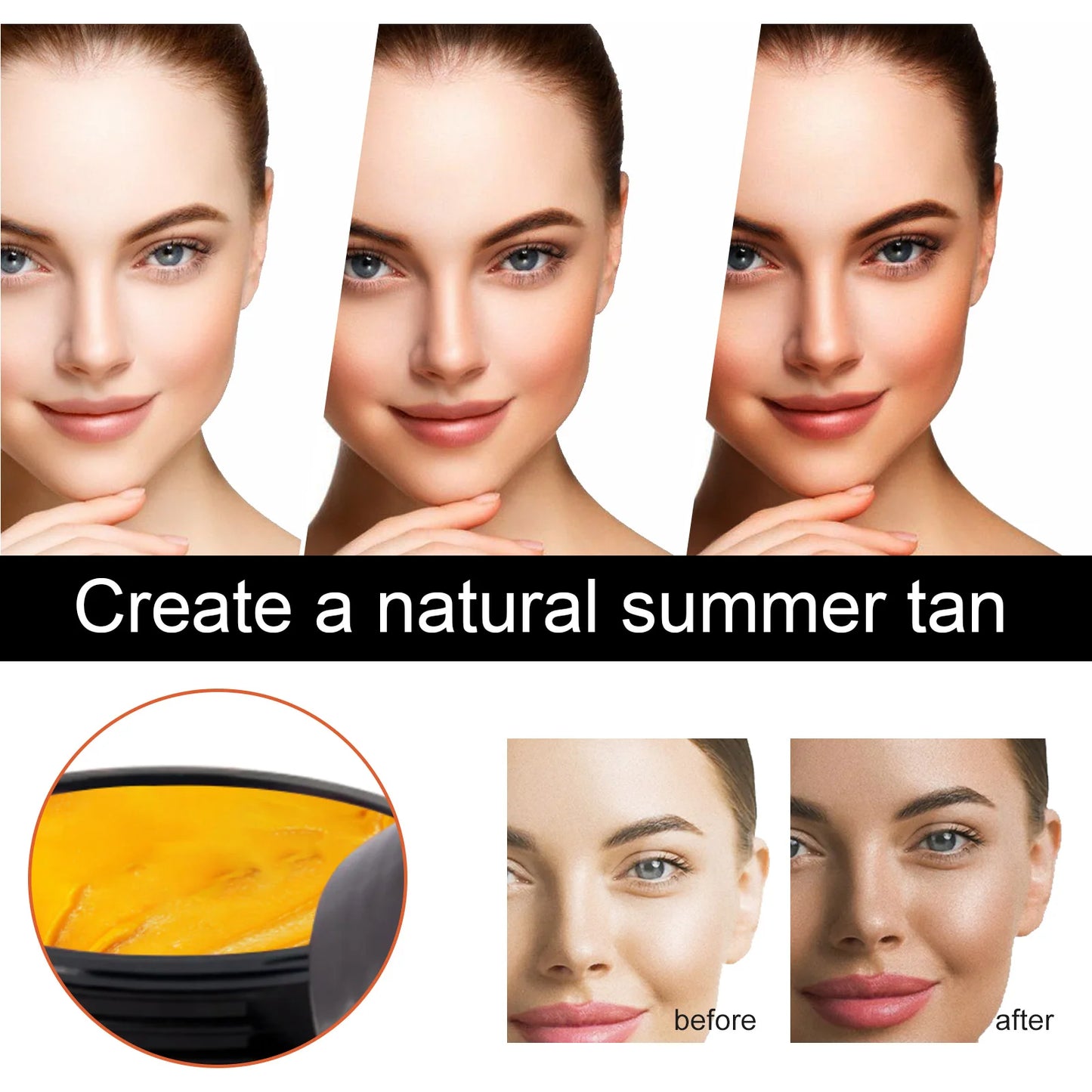 Natural Tanning Cream for Sunburn Repair and Deep Bronze Skin